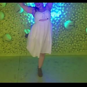 Bardot White Dress with Cutout (Sample Piece)